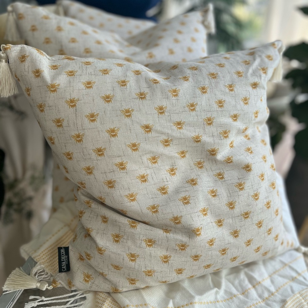 Luxury Casa Decor home down filled bumblebee pillows-3 available 🐝